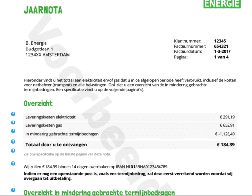 De jaarafrekening van uw energieleverancier  Gaslicht.com